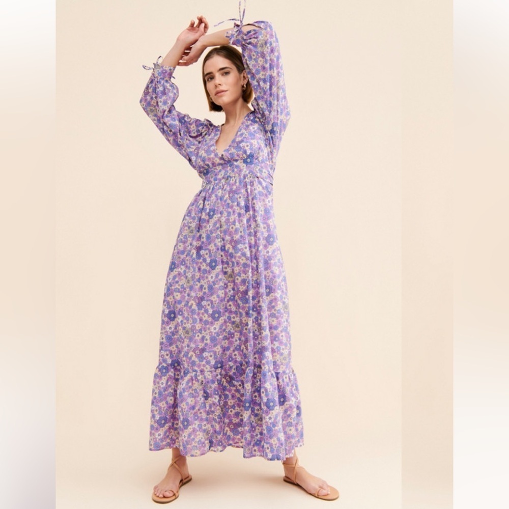 Antik Batik Purple Floral Maxi Dress